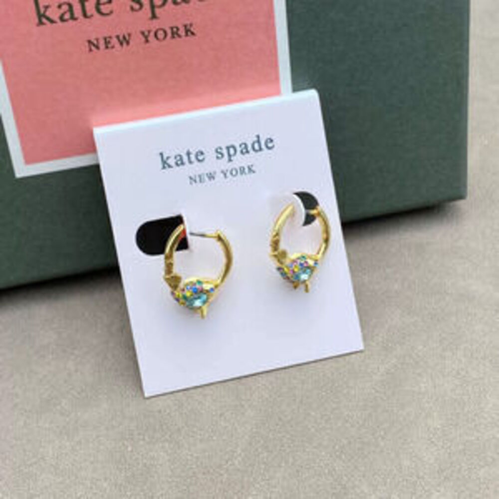 kate spade Diamond Gold Stainless Steel Ear Studs Titanium Posts Non Fading